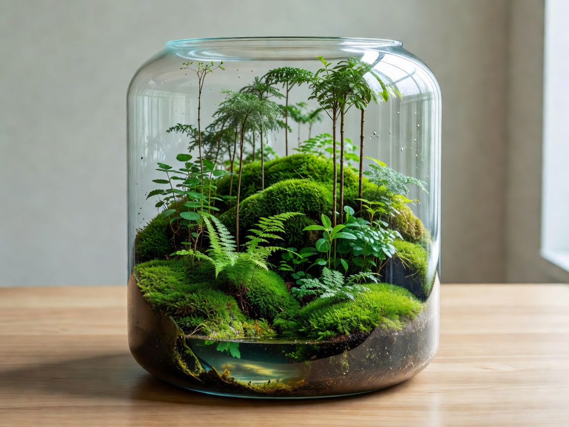 MossPod Day 30: Fully mature self-sustaining desktop forest