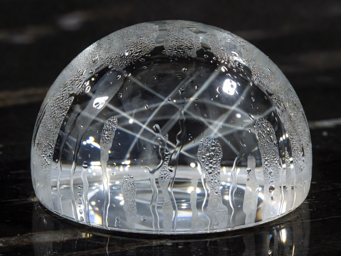 Mouth-blown borosilicate fluted glass dome lid